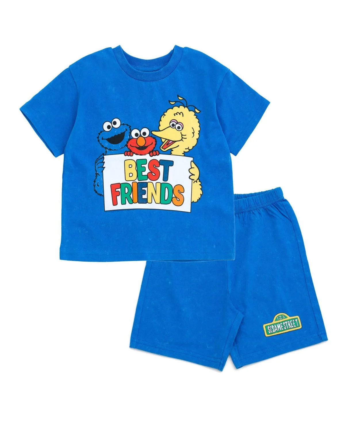 Oscar the Grouch Elmo Bert and Ernie Graphic T-Shirt and Shorts Outfit Set by Sesame Street