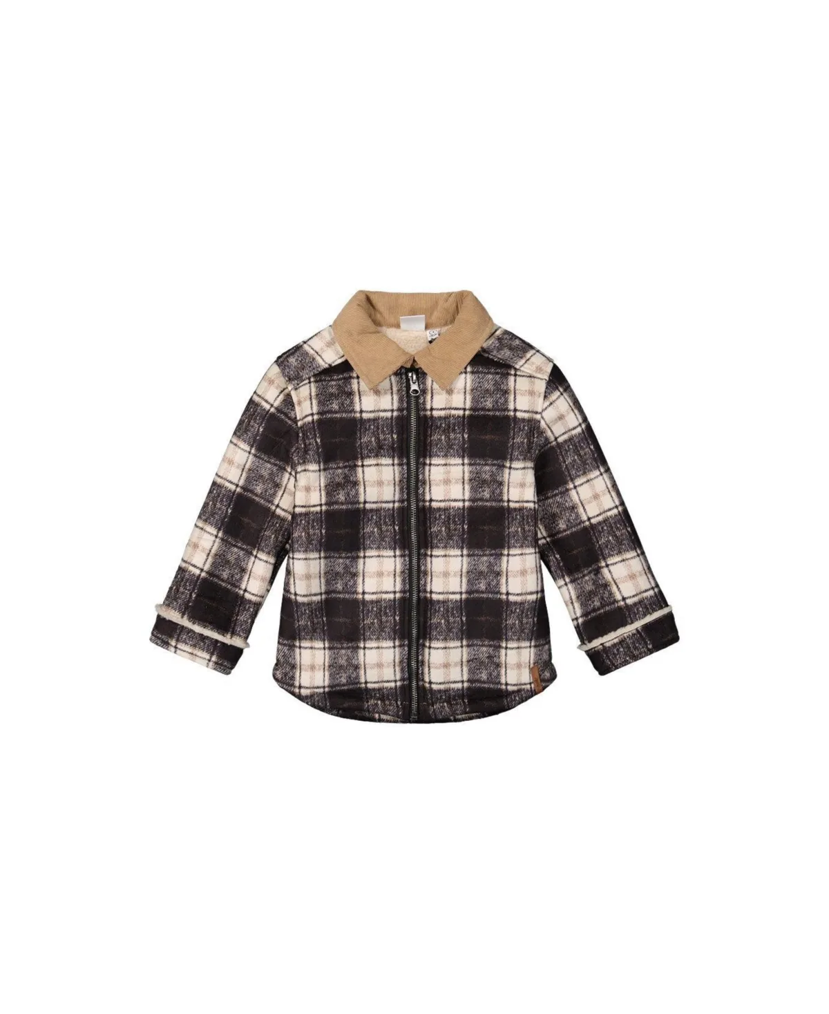 Brushed Plaid Zipped Jacket by Deux Par Deux