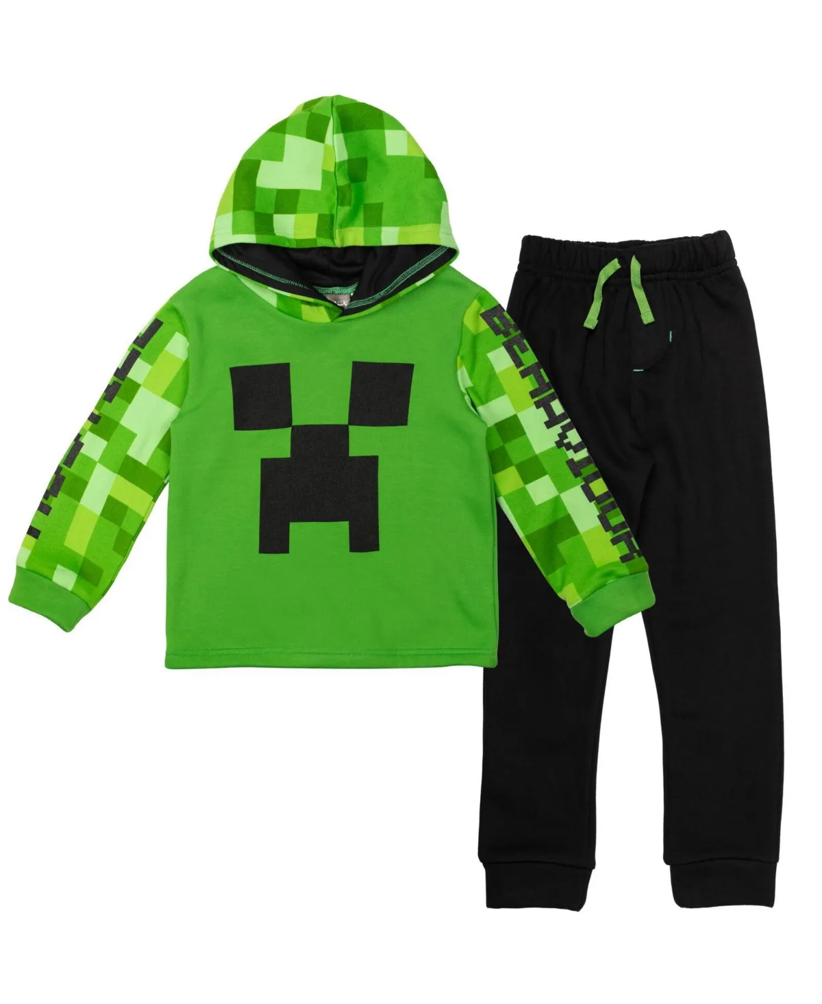 Creeper Fleece Pullover Hoodie and Pants Outfit Set by Minecraft