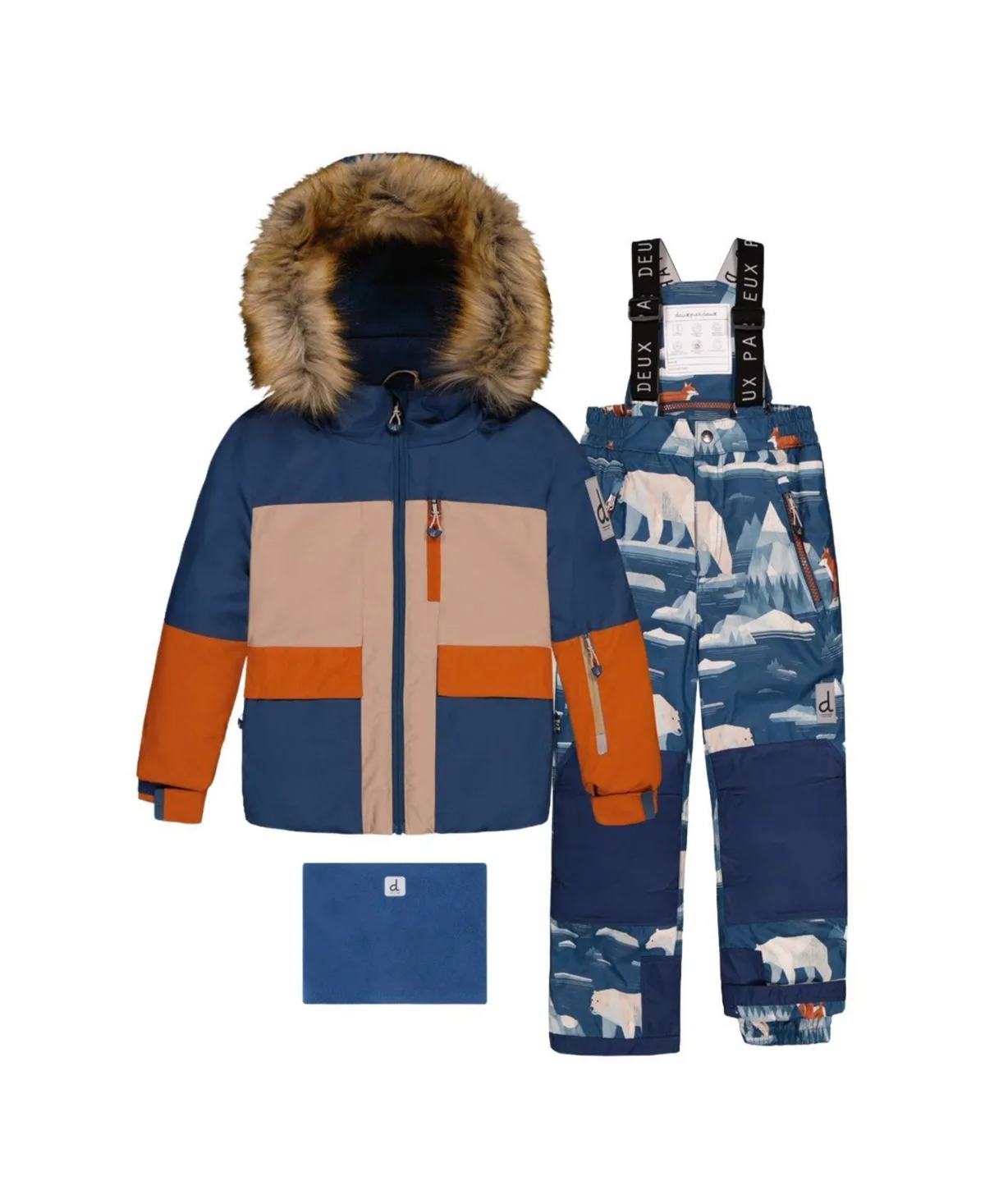 Two Piece Play Snowsuit Bear Print Pants by Deux Par Deux