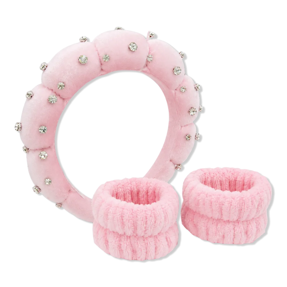 Rhinestone Headband and Wrist Cuff Set by The Vintage Cosmetic Company
