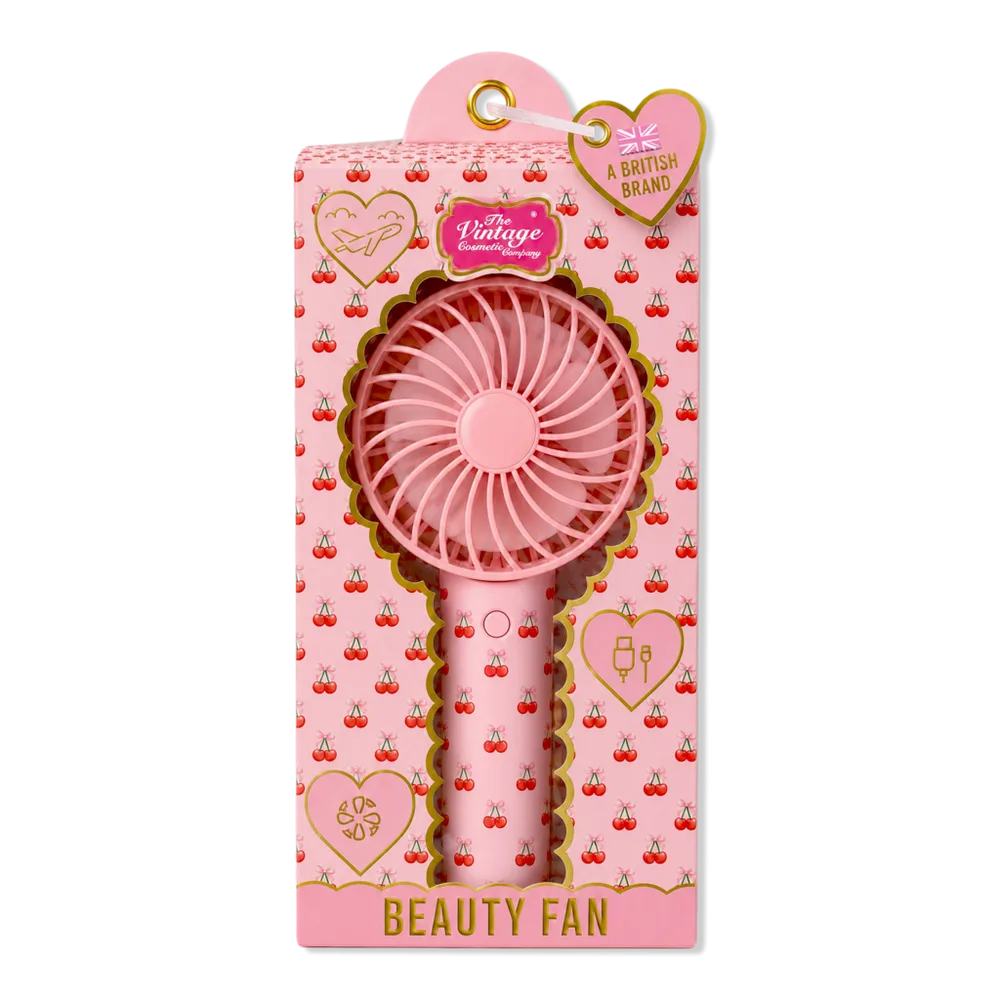 Cherry Print Beauty Fan by The Vintage Cosmetic Company