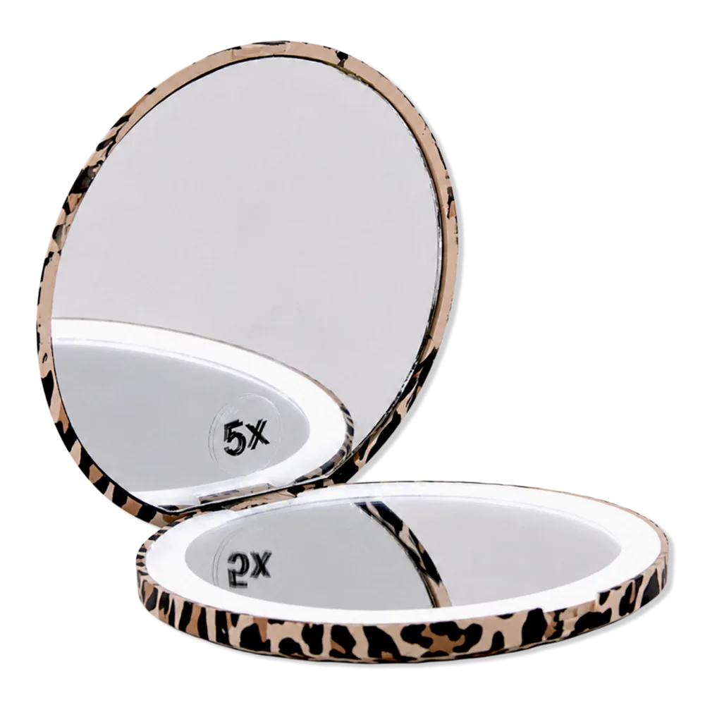 Leopard Print LED Compact Mirror by The Vintage Cosmetic Company