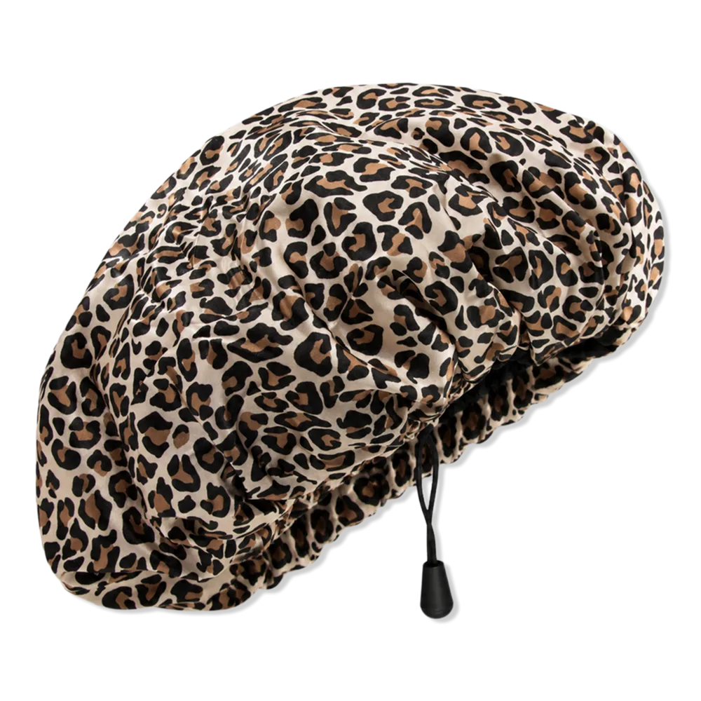 Leopard Print 3-IN-1 Shower Cap by The Vintage Cosmetic Company