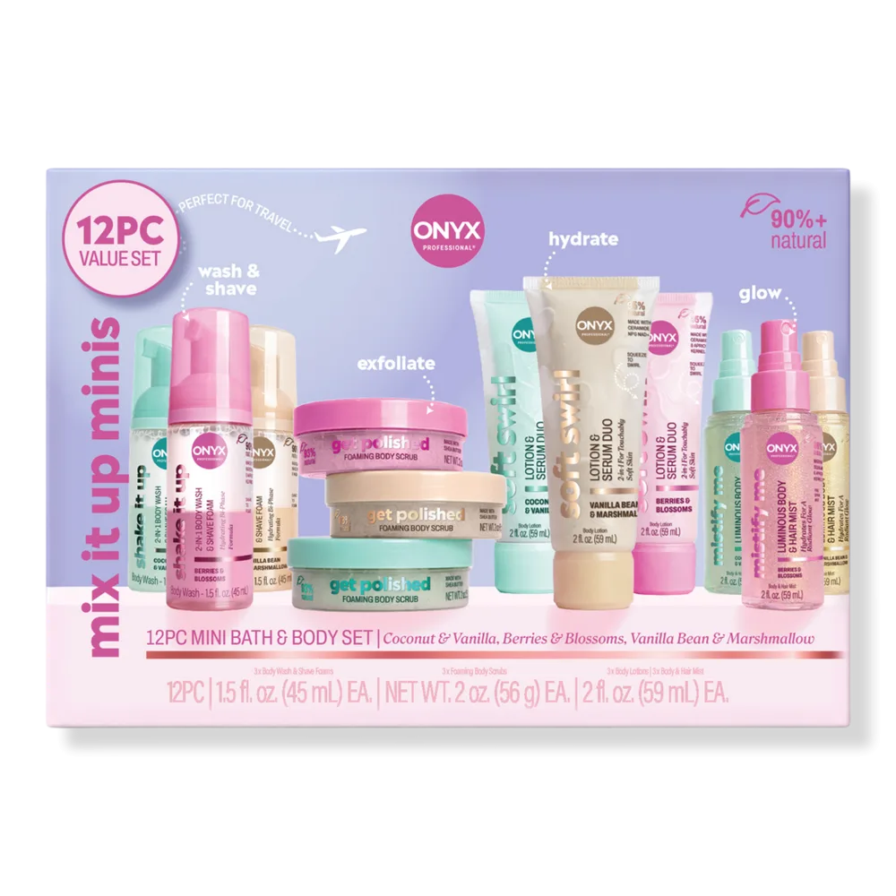 Mix It Up 12 Piece Mini Bath & Body Set by ONYX Professional