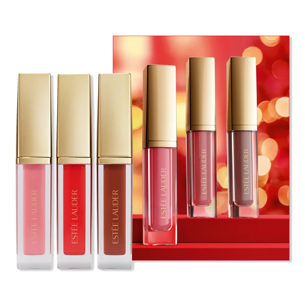 Suite Kisses Glossy Pout Mini Lip Oil Trio Makeup Gift Set by Estee Lauder