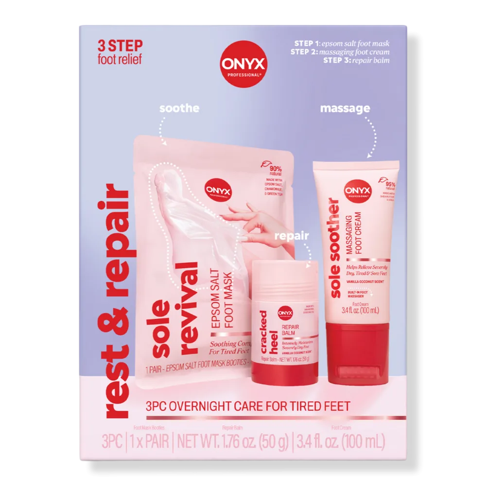 Rest & Repair 3 Piece Overnight Care for Tired Feet by ONYX Professional