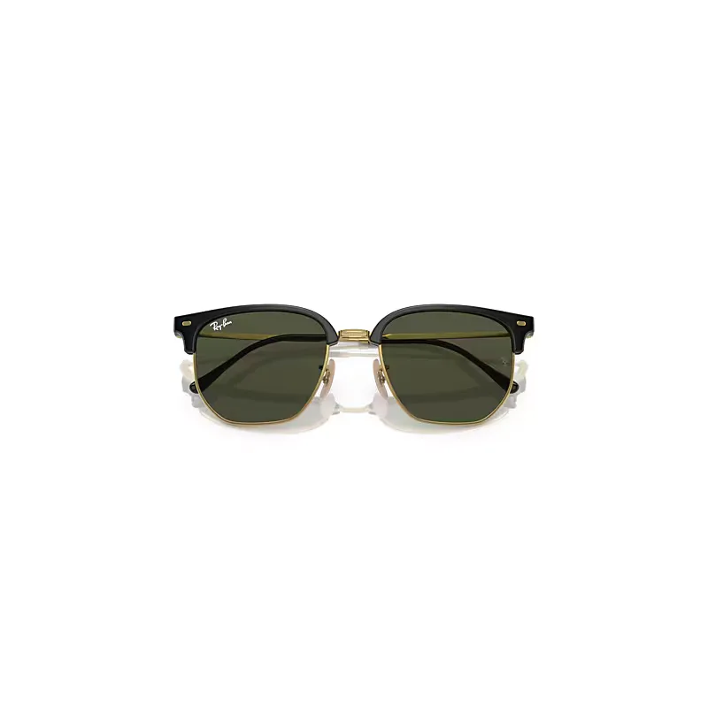 New Clubmaster Sunglasses Gold Frame Green Lenses by Ray-Ban