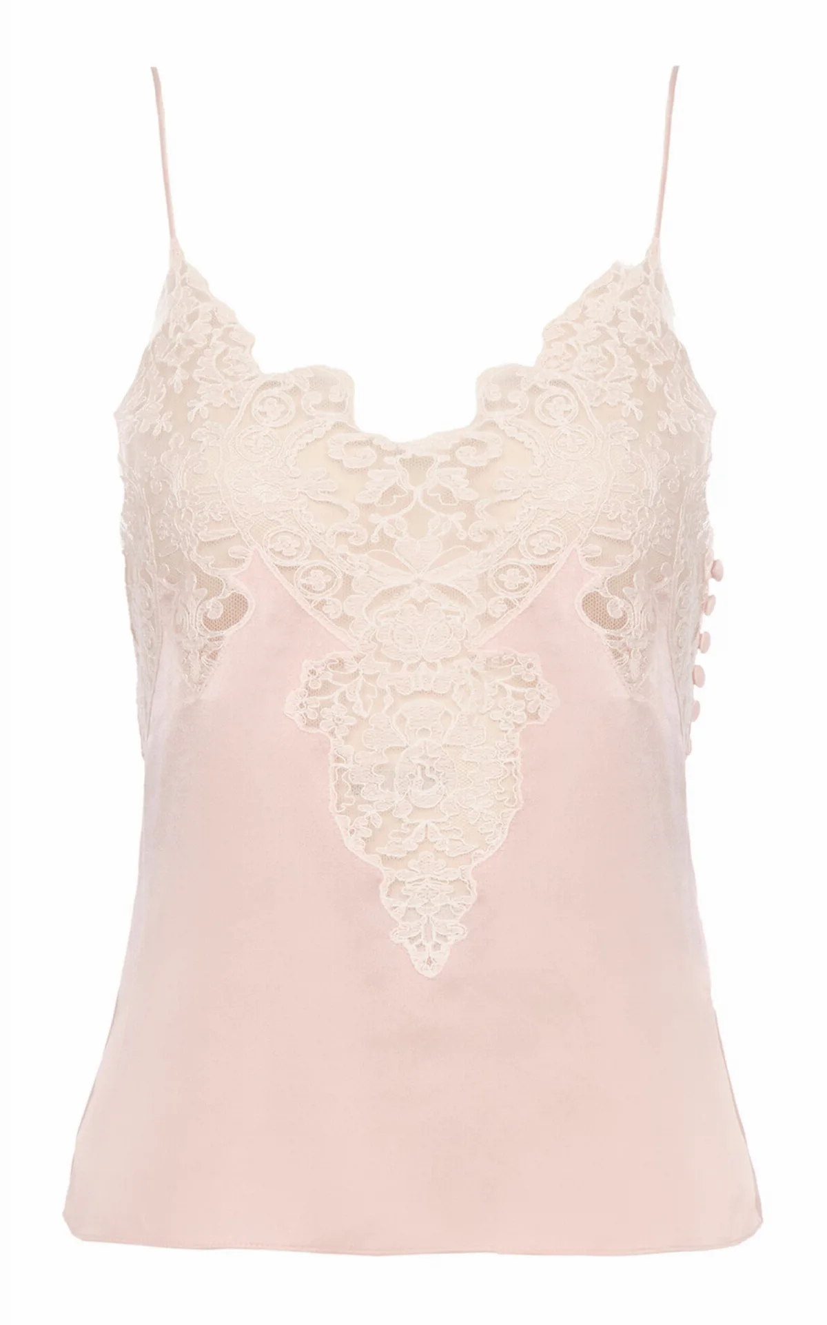 Lace-Trimmed Silk Satin Lingerie Top by Chloé