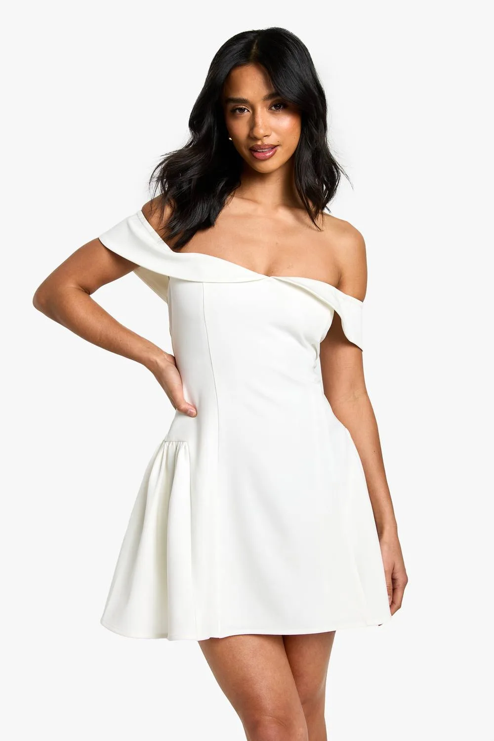 Bardot Foldover Skater Dress by boohoo
