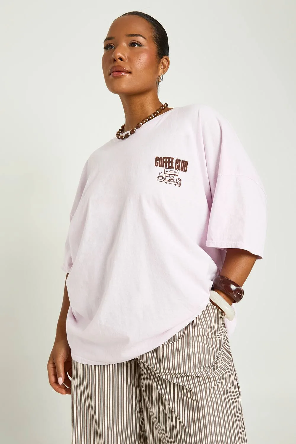 Coffee Club Printed T-Shirt by boohoo