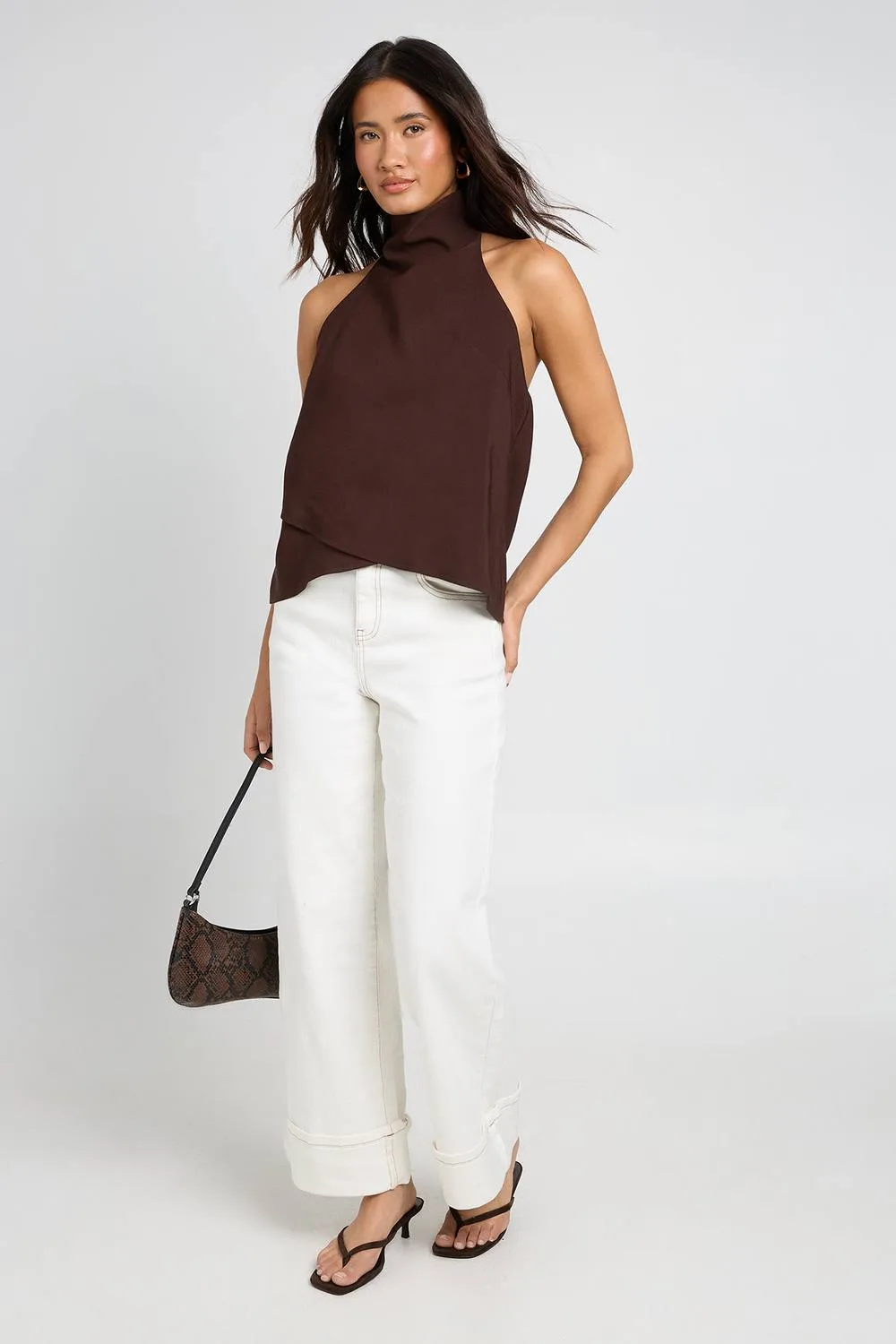 Funnel Racer Neck Top by boohoo