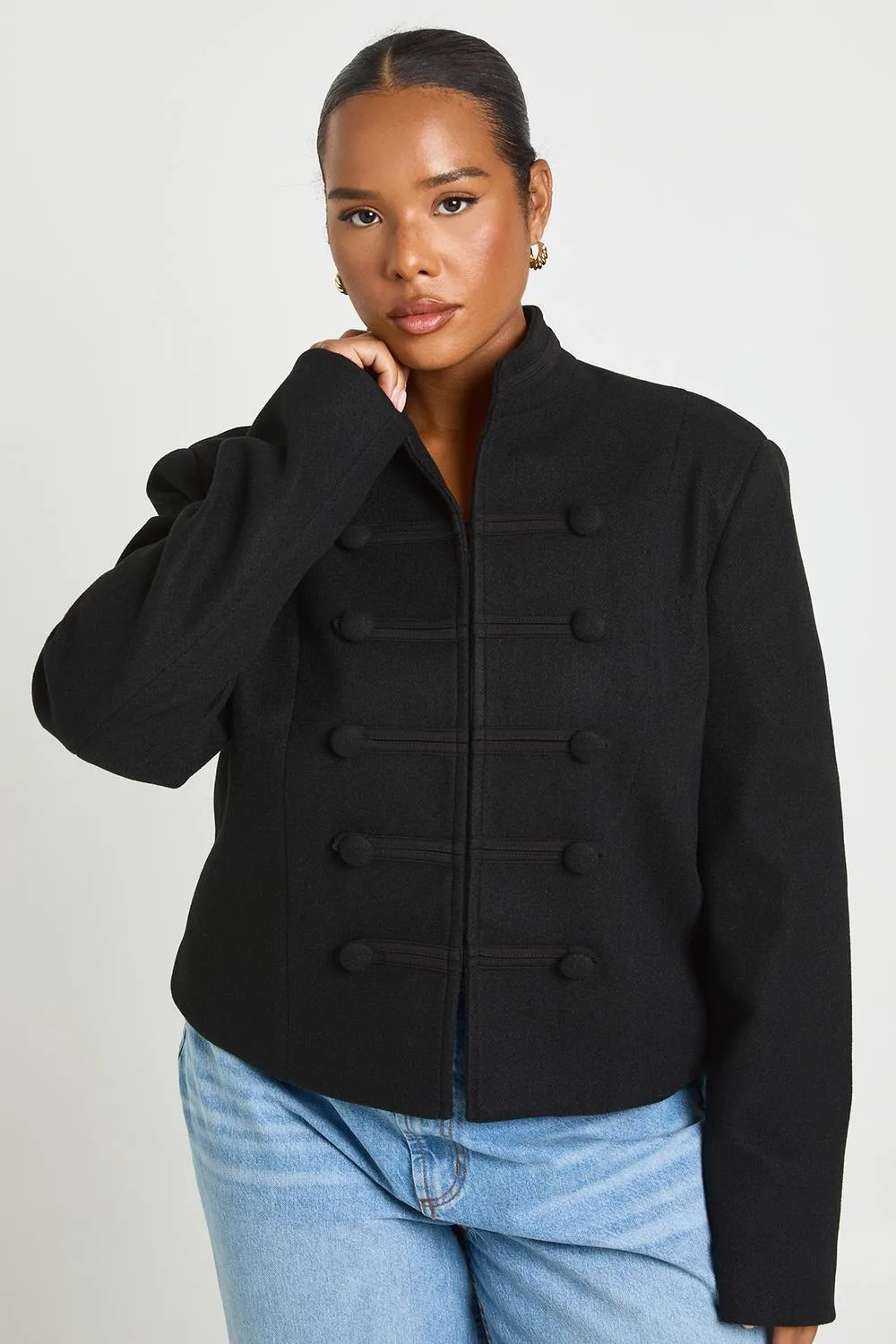 Military Cropped Jacket by boohoo