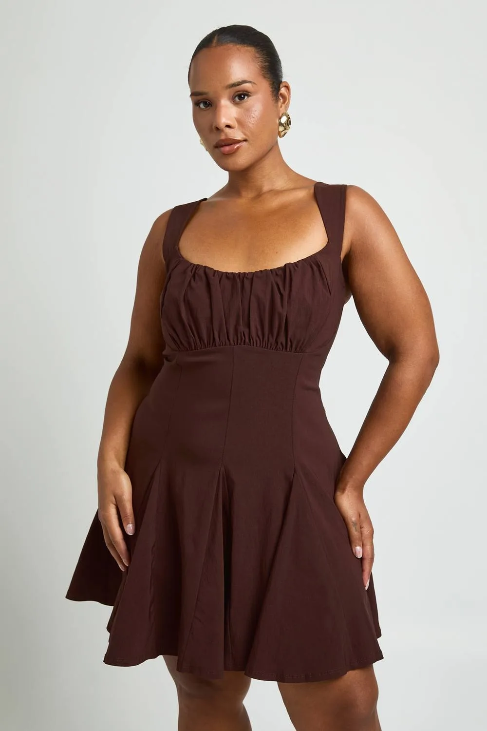 Ruched Bust Skater Dress