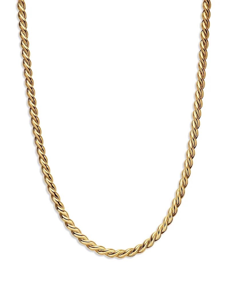 Sculpted Cable Chain Necklace in 18K Yellow Gold, 5.7mm