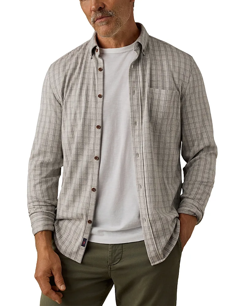 Coastline Knit Plaid Button Down Shirt by Faherty