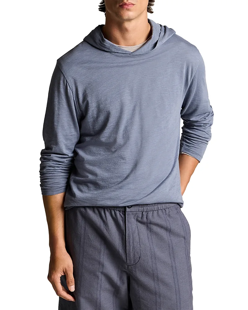 Fine Slub Double Layer Pullover Hoodie by Vince