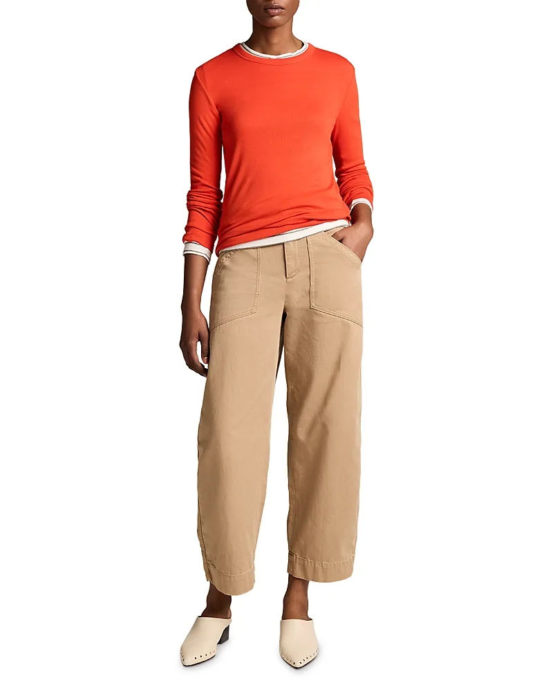 Essential Long Sleeve Crewneck Tee by Vince