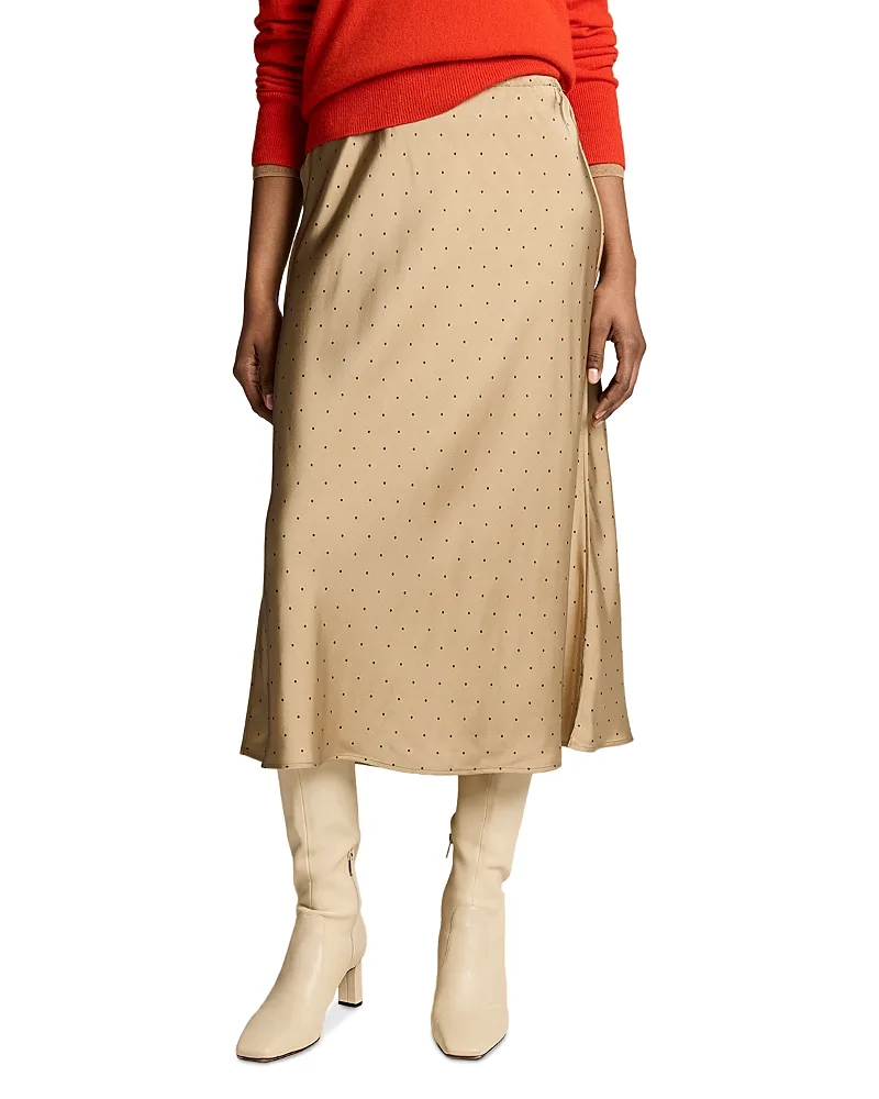 Grid Dot Pull on Slip Skirt by Vince