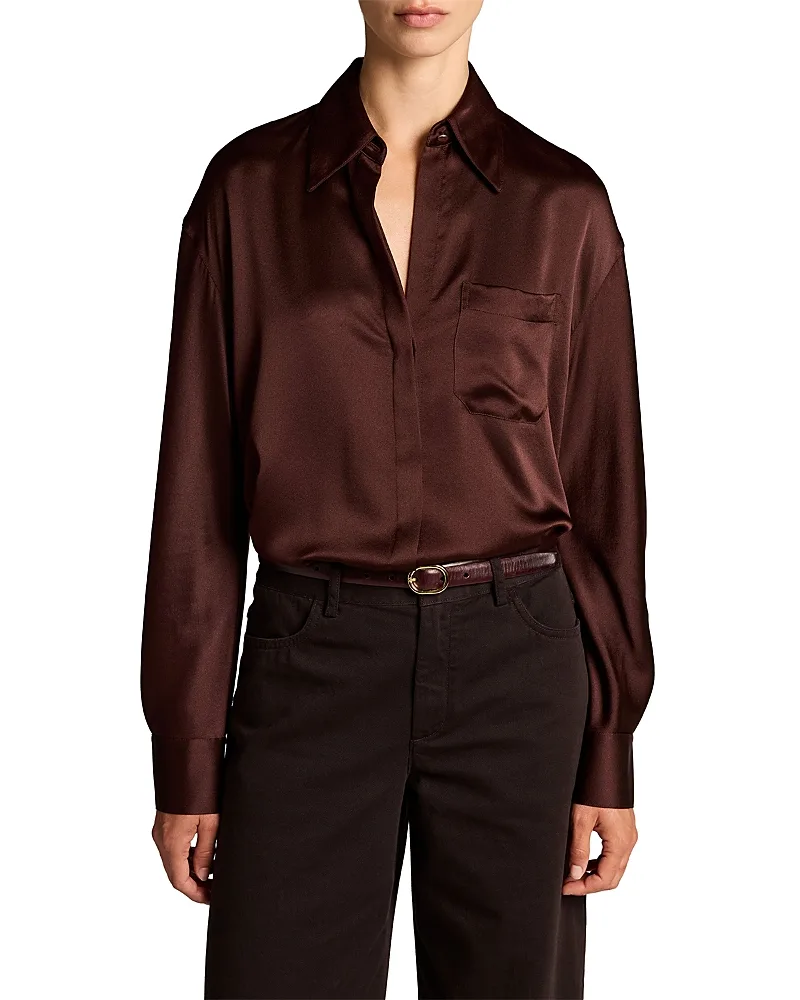 Silk Long Sleeve Dolman Shirt