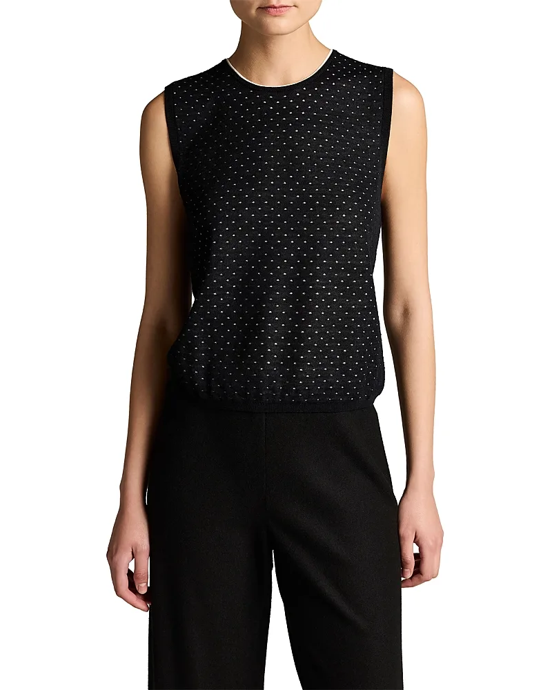 Dot Motif Crewneck Shell by Vince