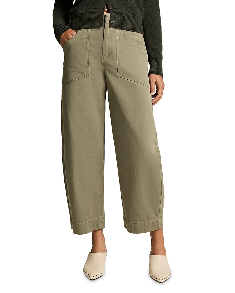 Washed Cotton Mid Rise Utility Pants by Vince