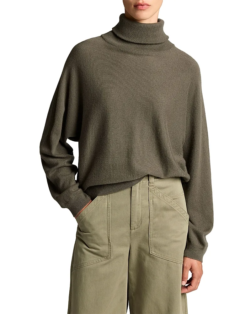 Wool Cashmere Dolman Turtleneck Sweater