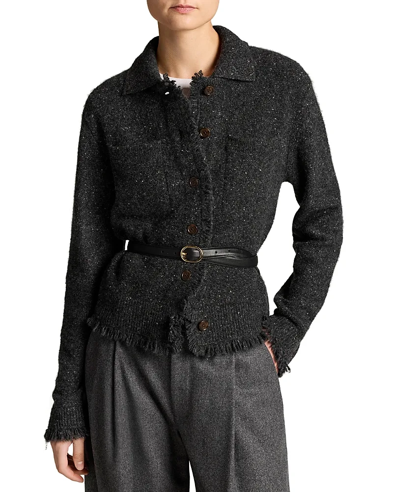 Cashmere Shrunken Donegal Jacket by Vince