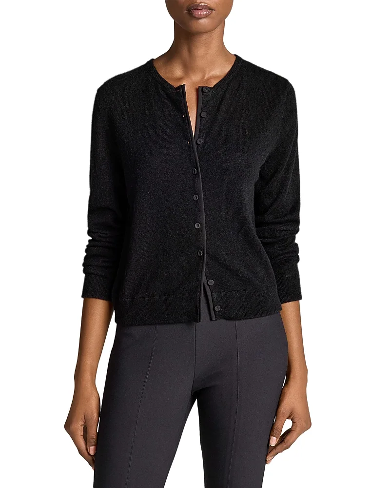 Mixed Media Crewneck Cardigan by Vince