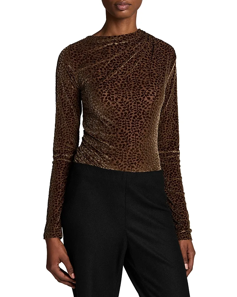 Velour Burnout Vine Pattern Top by Vince