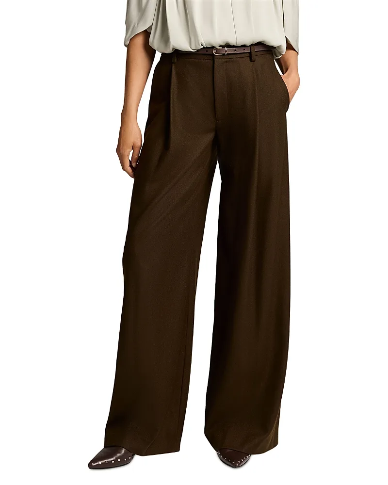 Camille Wool Blend Mid Rise Wide Leg Pants by Vince