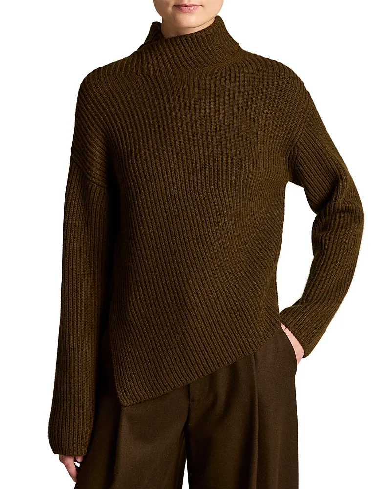 Wool & Cashmere Draped Rib Shawl Sweater by Vince