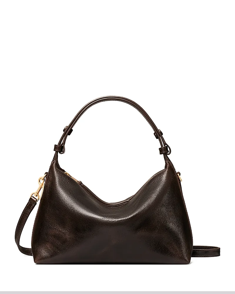 Mellow Distressed Leather Shoulder Bag by Tory Burch