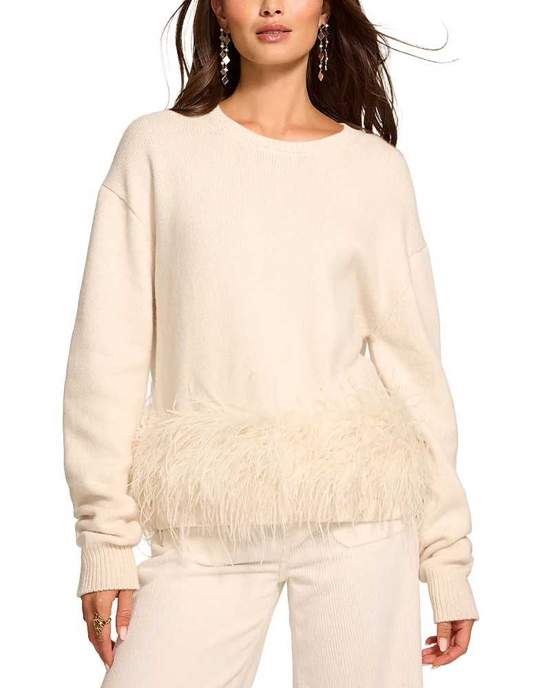 Lana Feather Trim Sweater by Ramy Brook