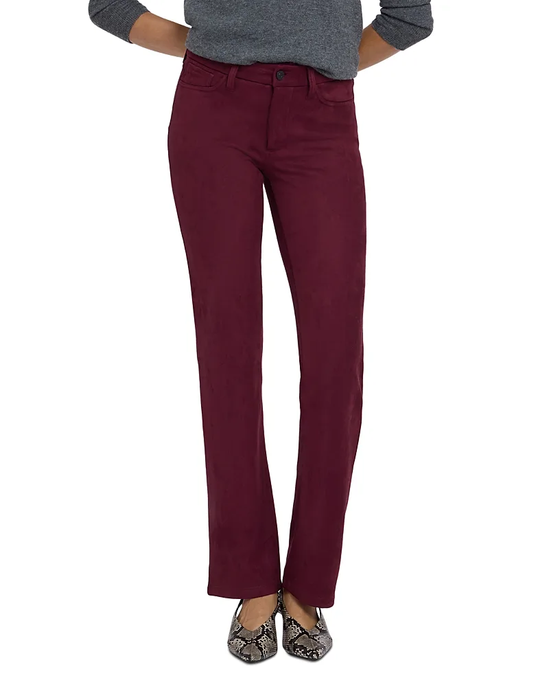 Marilyn High Rise Straight Jeans in Faux Suede by NYDJ