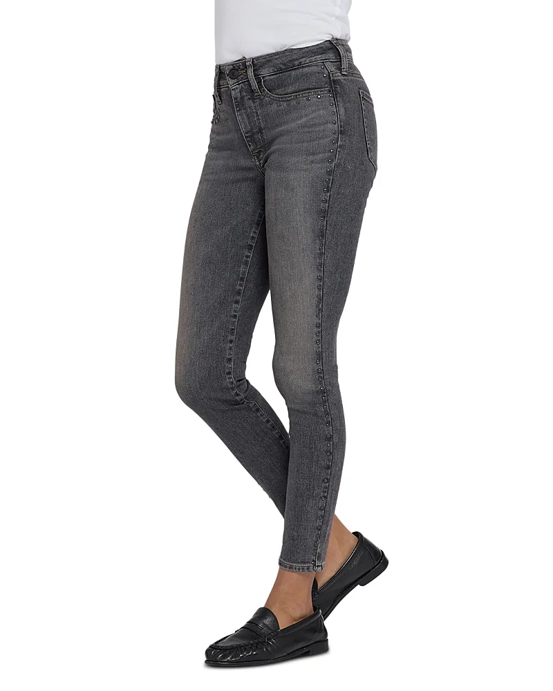 Ami High Rise Studded Skinny Jeans