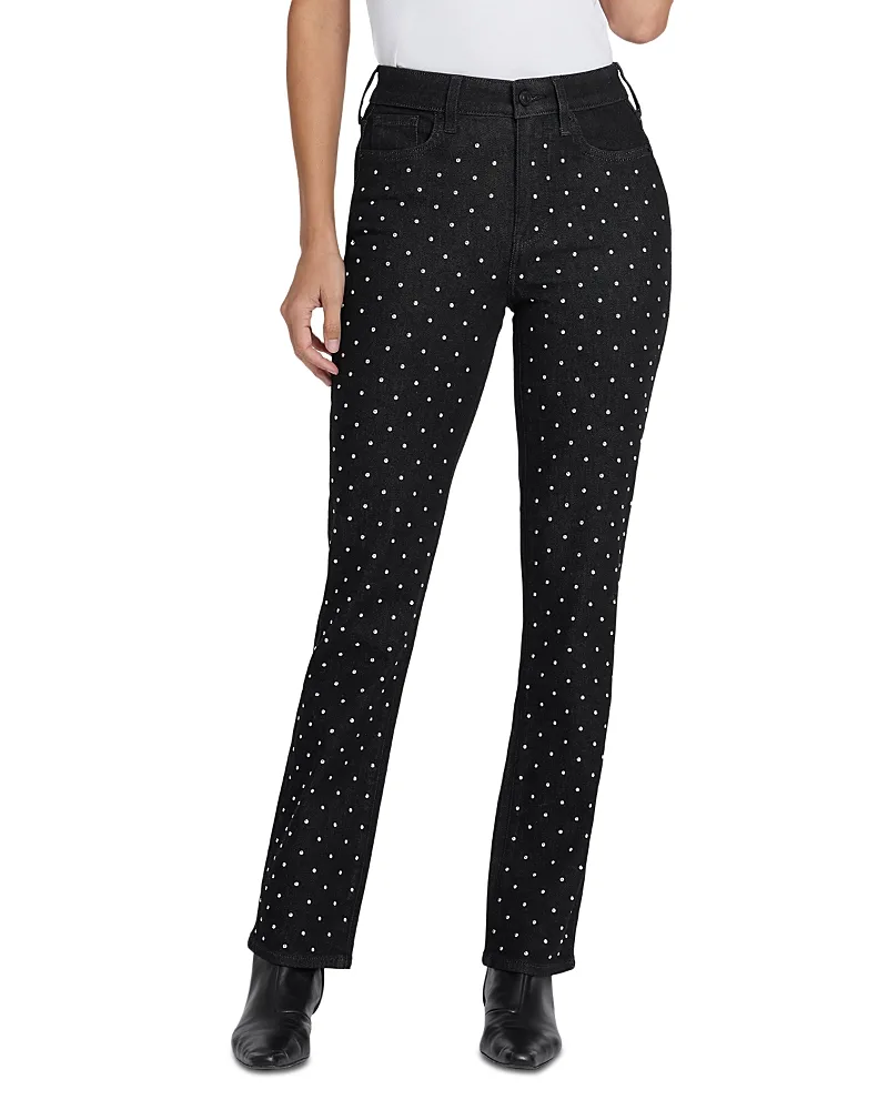 Marilyn High Rise Studded Straight Jeans by NYDJ