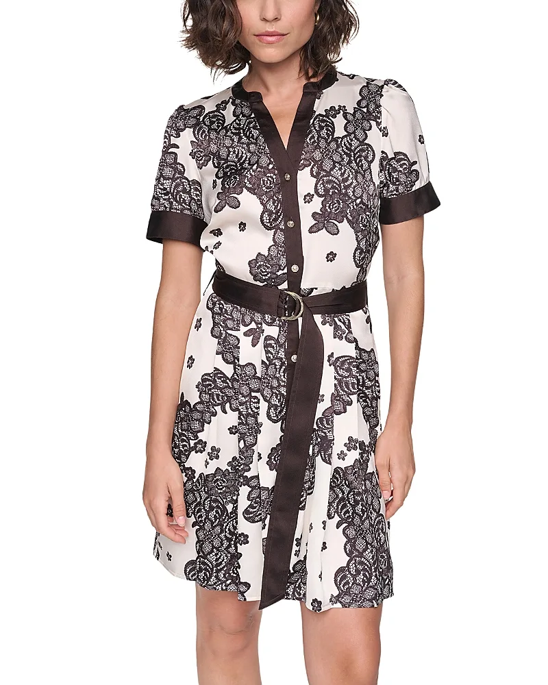 Printed Button Front Dress by Karl Lagerfeld