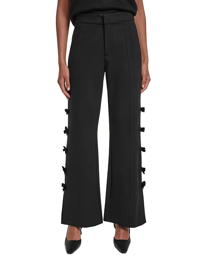 Bow Trim Detail Relaxed Fit Pants by Karl Lagerfeld
