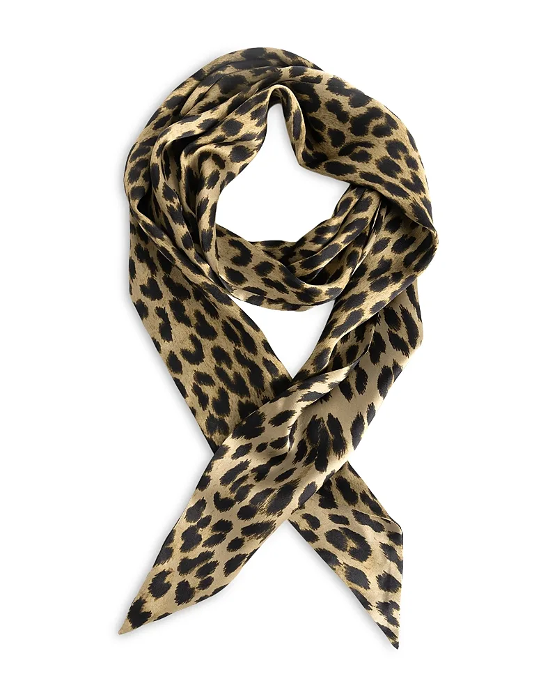 Rosie Leopard Print Silk Skinny Scarf by Zadig & Voltaire