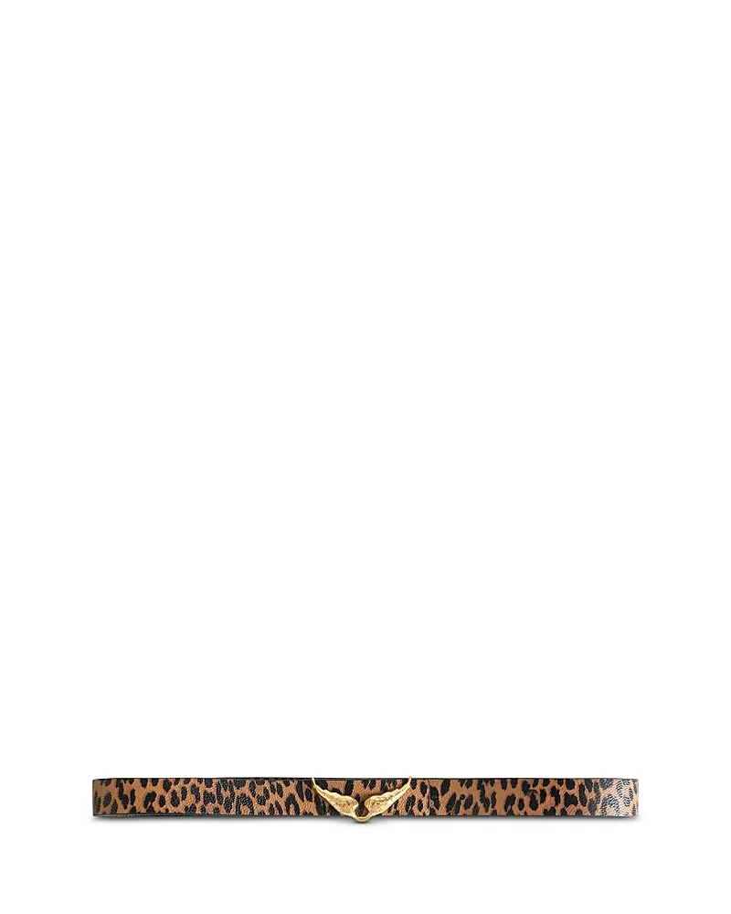 Zv Wings Reversible Animal Print Leather Belt by Zadig & Voltaire