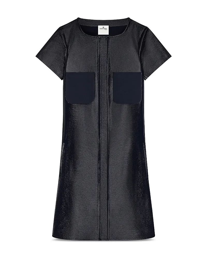 Vinyl Cotton Blend Pocket Dress by Courreges