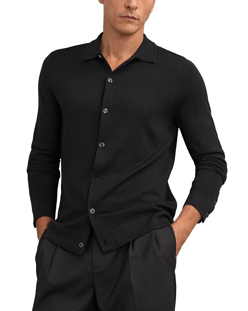 Forbes Wool Collared Cardigan by Reiss