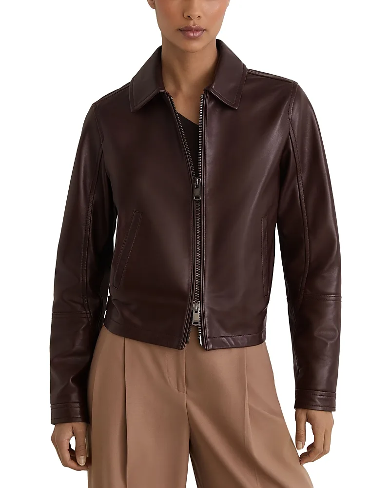 Sorina Leather Jacket by Reiss