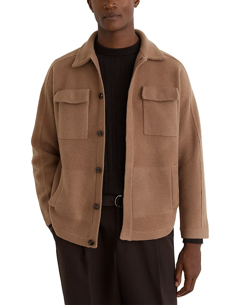 Lockwood Wool Concealed Placket Overshirt by Reiss