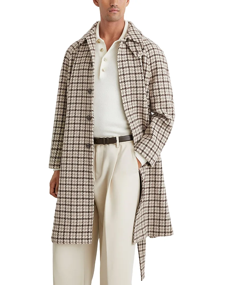 Christem Raglan Dogtooth Wool Jacket by Reiss