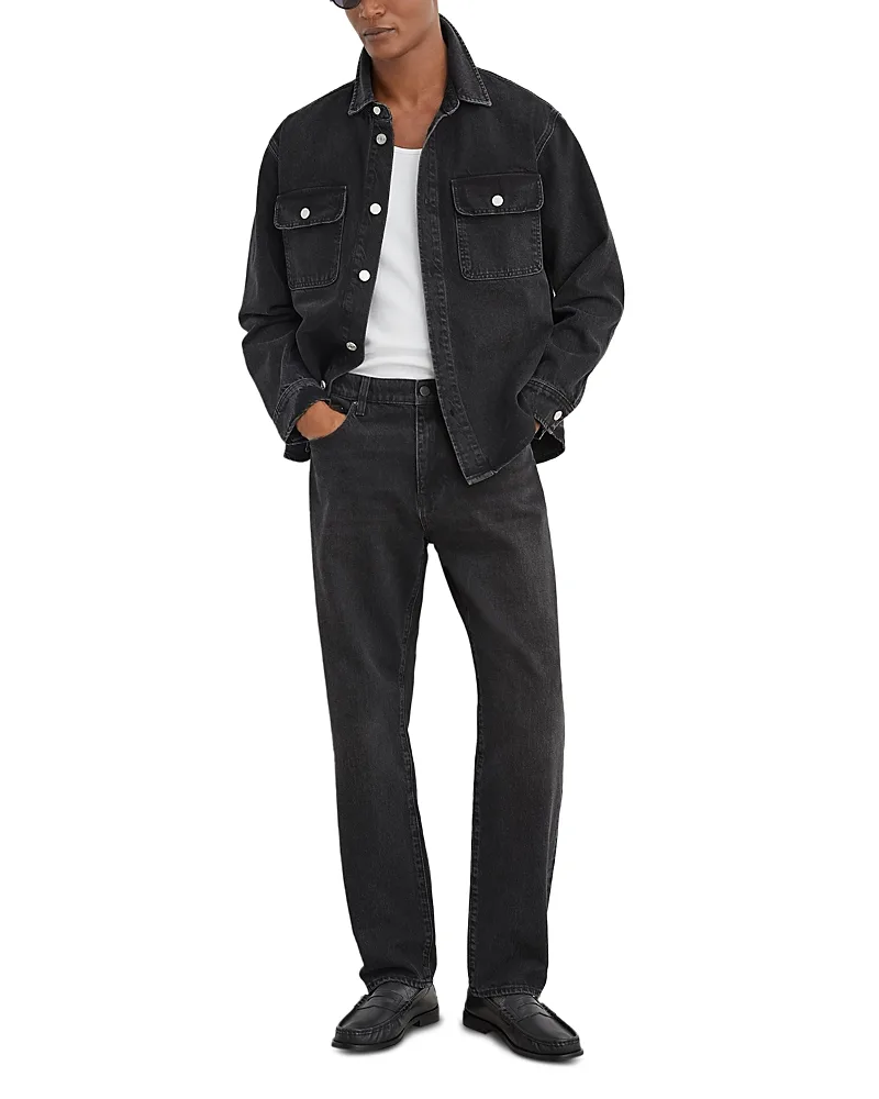 Dylan Cotton Relaxed Straight Fit Jeans by Reiss