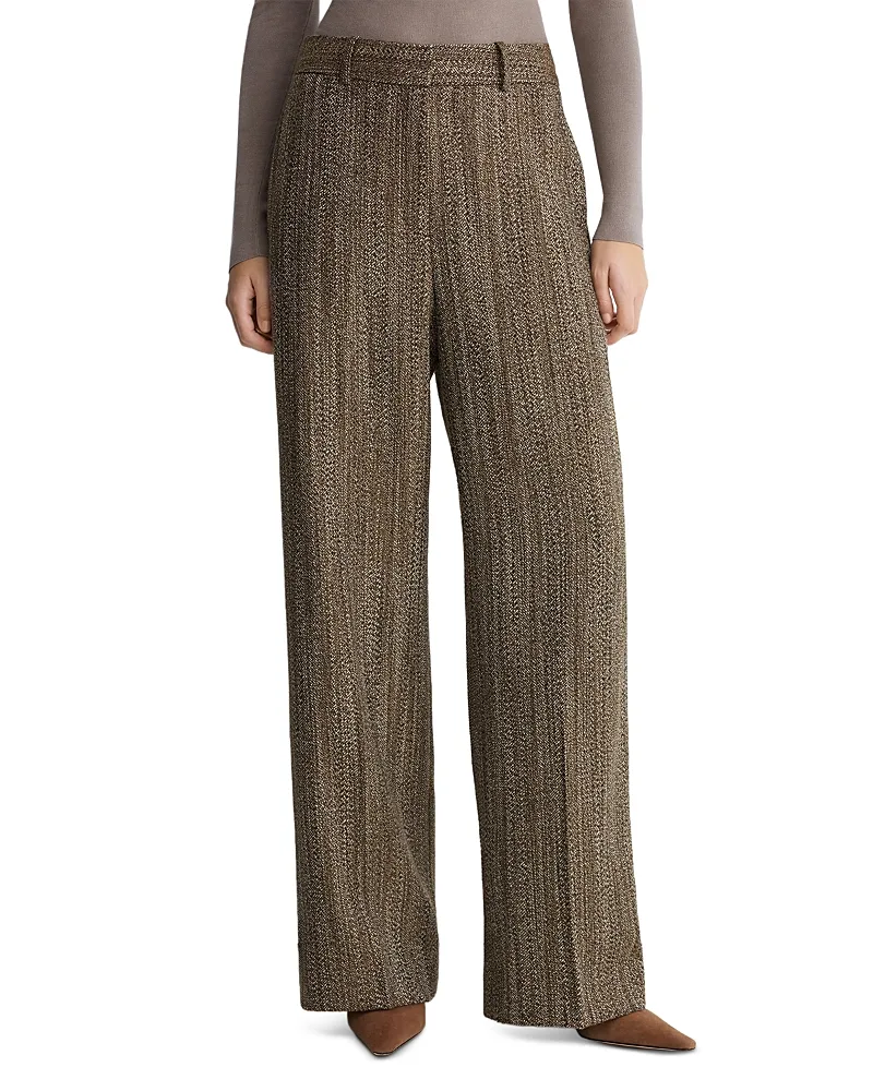 Inessa Textured Herringbone Trousers by Reiss