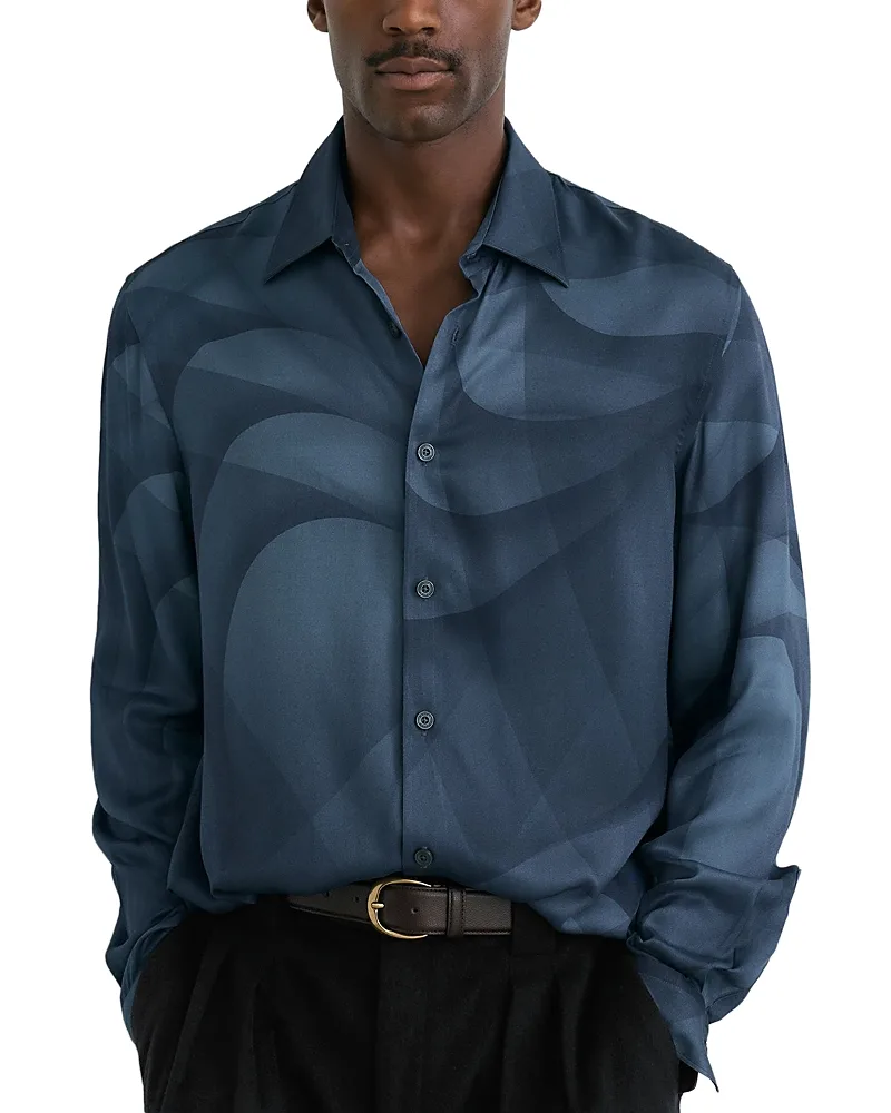 Ballard Long Sleeve Abstract Print Shirt by Reiss