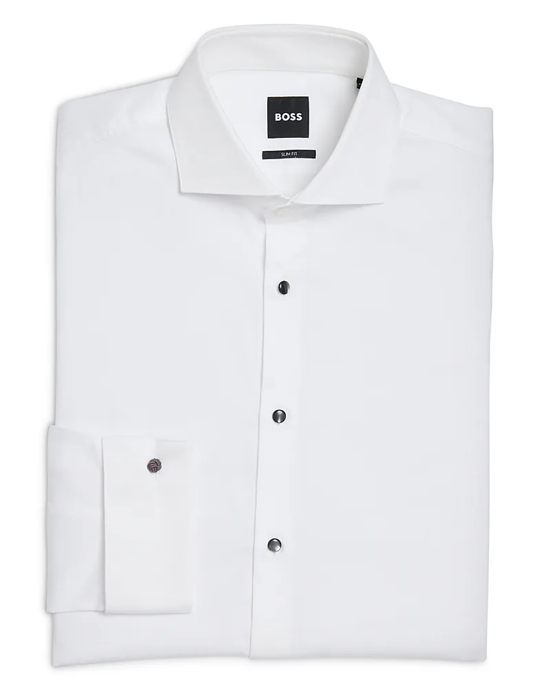 Hank Collar Tux Slim Fit Dress Shirt by Boss
